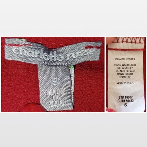 Y2K Charlotte Russe Small Red Chiffon Crop Trend Top - Picture 16 of 16